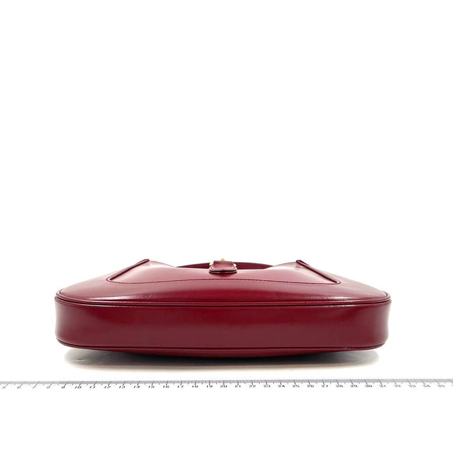 Gucci Jackie 1961 Small Burgundy Red Leather Bag with Adjustable Strap