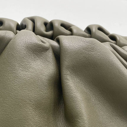 Bottega Veneta Pouch Calfskin Leather Dark Green Large
