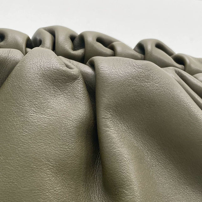 Bottega Veneta Pouch Calfskin Leather Dark Green Large