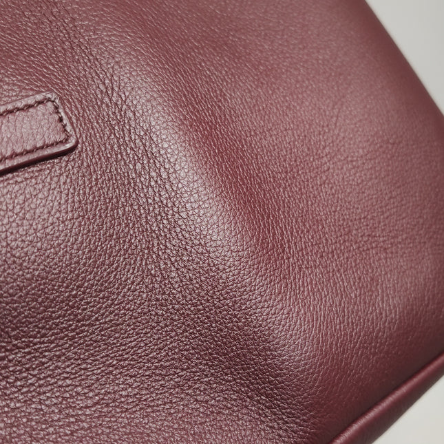 Yves Saint Laurent YSL Le 5 A 7 Hobo Small Burgundy Calfskin Shoulder Bag