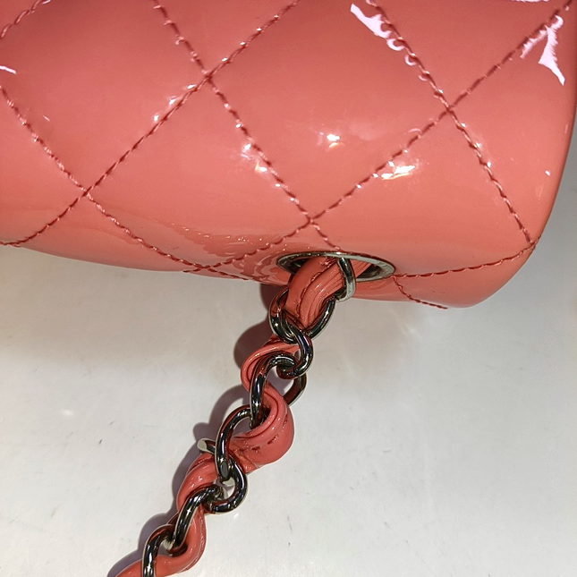 Sold Chanel Classic Flap Mini Pink Patent Leather Silver Hardware, 2015-2016