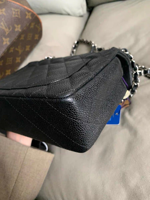 Chanel Classic Flap Mini Black Caviar Silver Hardware 2017-18