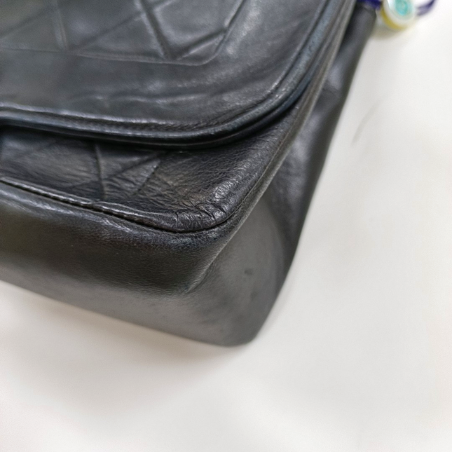 Chanel Diana CC Flap Bag Medium Vintage Black Lambskin Leather with 24k Gold HW, 1989-1991