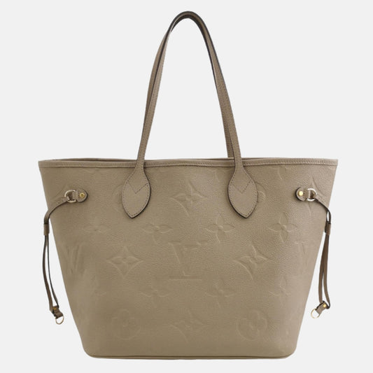 Louis Vuitton Leather Neverfull MM Tote Medium Grey