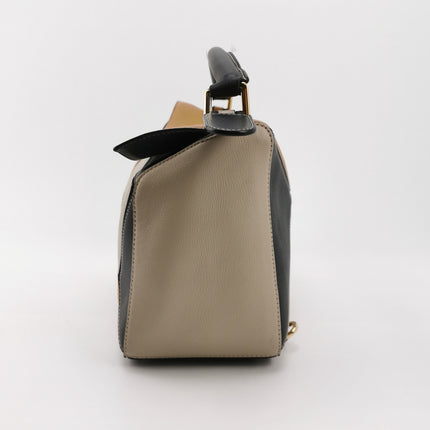 Loewe Puzzle Medium Tricolor Black Yellow Calfskin leather bag