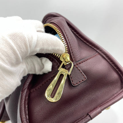 Loewe Amazona 28 in Burgundy Calfskin Leather and Gold-tone Hardware