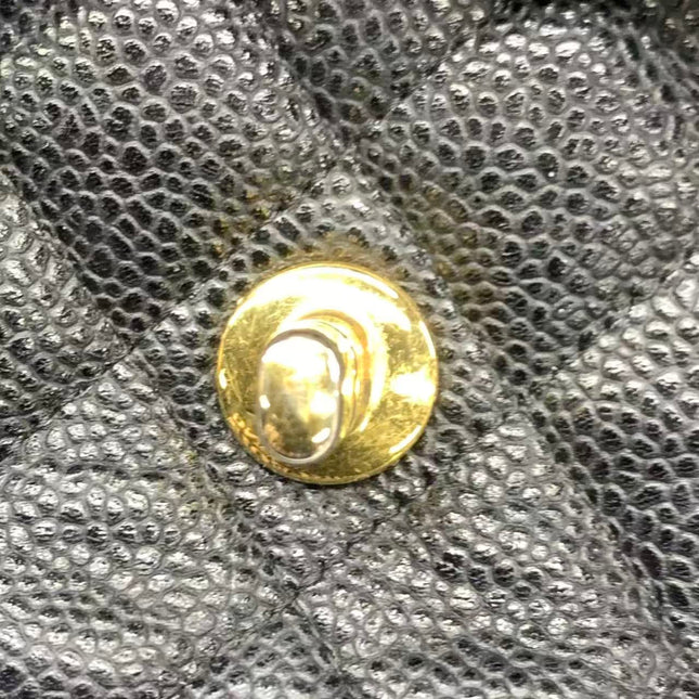 Chanel Classic Flap Medium 2014 Black Caviar Leather Gold Hardware