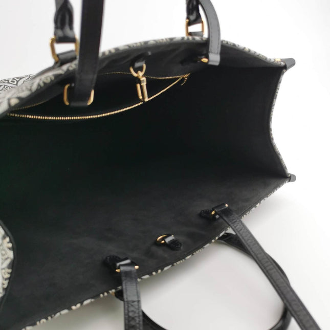 Sold Louis Vuitton OnTheGo Since 1854 Grey Jacquard and Black Cowhide Leather Multicolor GM Tote Bag