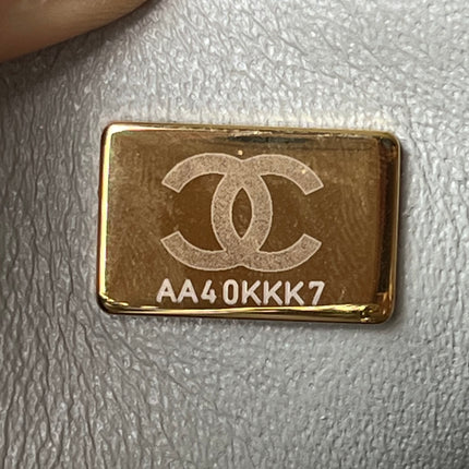 Chanel Classic Flap Rectangulaire Mini Cuir d'Agneau Gris Métal Doré Puce