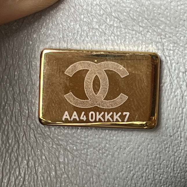 Chanel Classic Flap Rectangular Mini Grey Lambskin Leather Gold Hardware Microchip