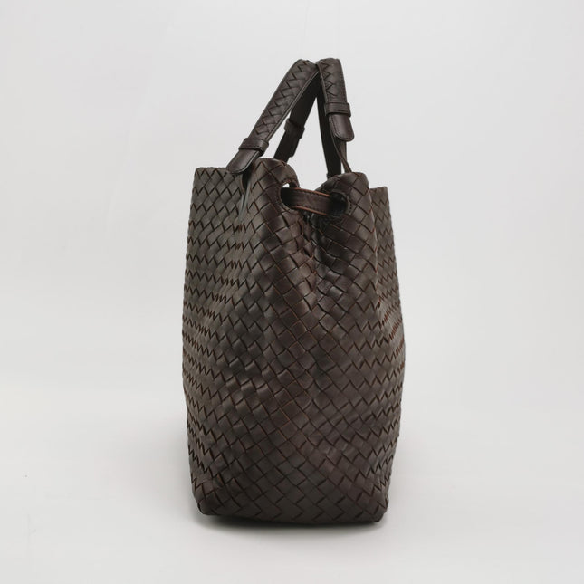 Bottega Veneta Garda Dark Brown Intrecciato Nappa Leather Large 33cm