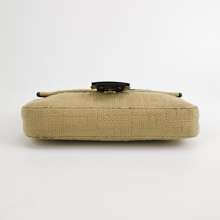 Fendi Baguette 1997 Beige Canvas Zucca Embossed with Zucca Interior