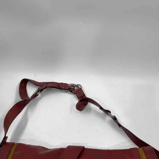 Dior Vintage Gaucho XL Red Leather Crossbody Bag 42cm