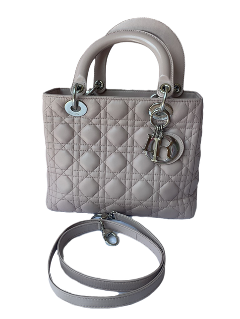 Sold Lady Dior Pink Cannage Leather Medium 96-MA-0132-Luxbags