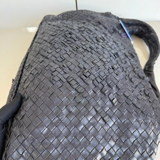 Bottega Veneta Veneta Hobo Dark Navy Intrecciato Leather Bag 47cm