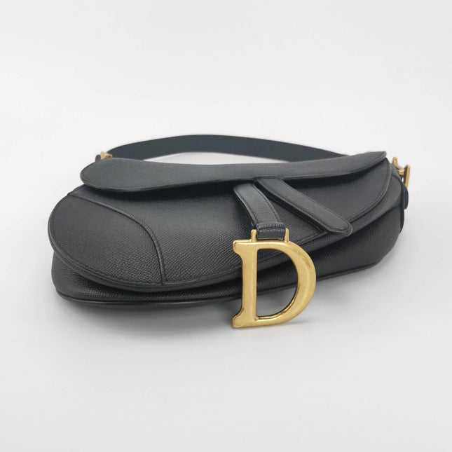 Sold Dior Saddle Black Medium Grained Leather Handbag