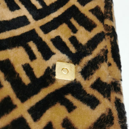Fendi Baguette Large Shearling Vitello Dolce Marco FF 1974 Tobacco Black Brown Zucca