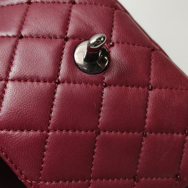 Chanel Seasonal Flap Mini Burgundy Lambskin Leather With Beads