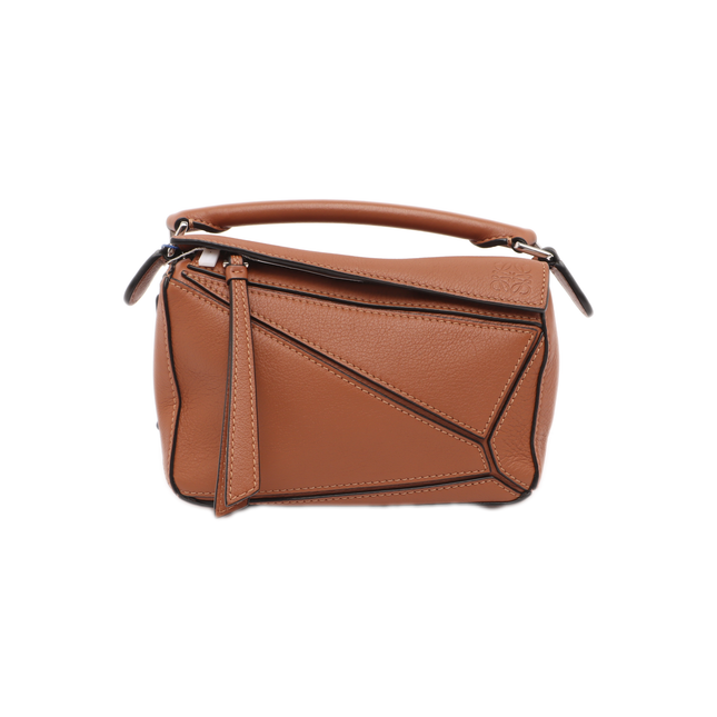 Loewe Puzzle Mini Caramel Tan Calfskin Leather Crossbody Bag-Luxbags