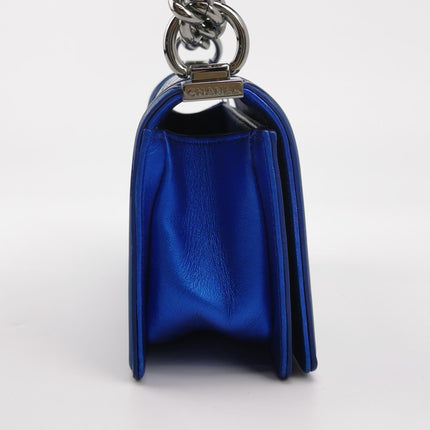 Chanel Le Boy Small Electric Royal Blue Patent Leather Bag