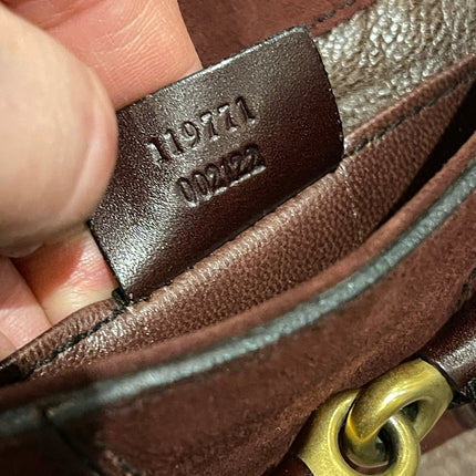 Gucci Horsebit 1955 Chain Vintage Shoulder Bag Brown Studded Suede Leather