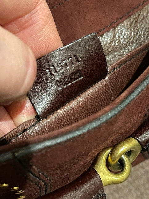 Gucci Horsebit 1955 Chain Vintage Shoulder Bag Brown Studded Suede Leather