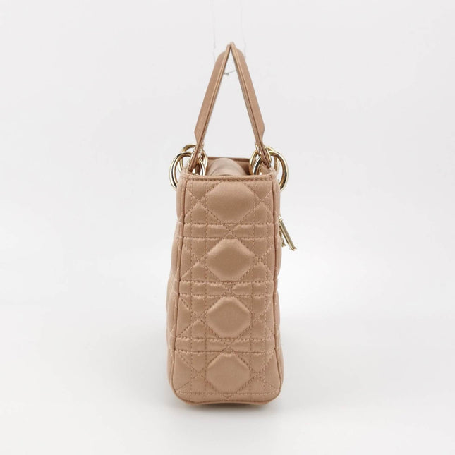 Sold Lady Dior Small My AbcDior 2019 Beige Silk Handbag Crystal Charms