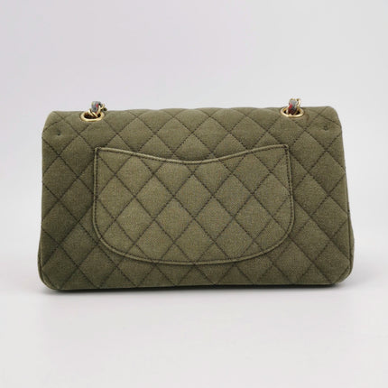 Chanel Classic Flap Green Quilted Canvas Coco Cuba Charms 2017