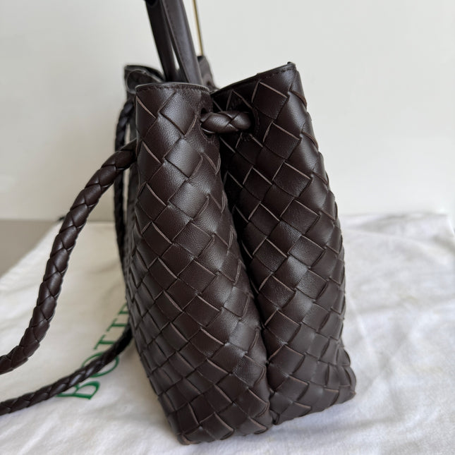 Bottega Veneta Andiamo Medium Fondant Dark Chocolate Brown Handbag