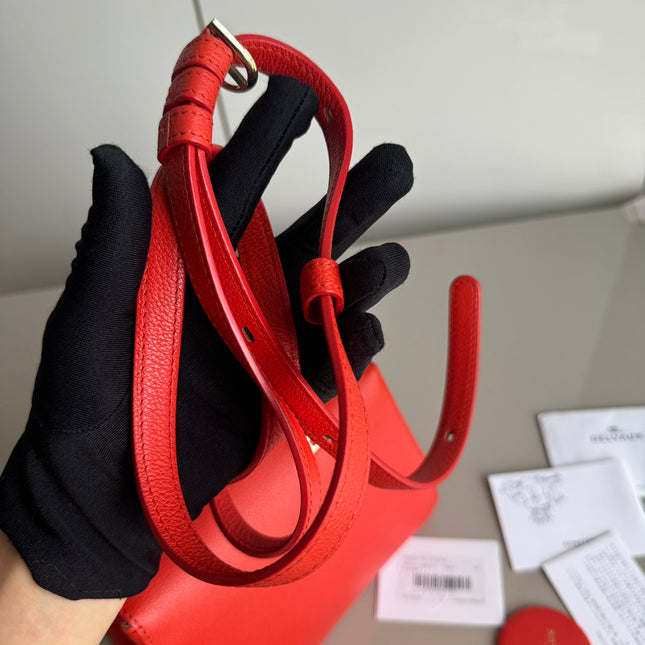Sold Delvaux Brilliant Mini Bright Red Calfskin Leather Crossbody Bag