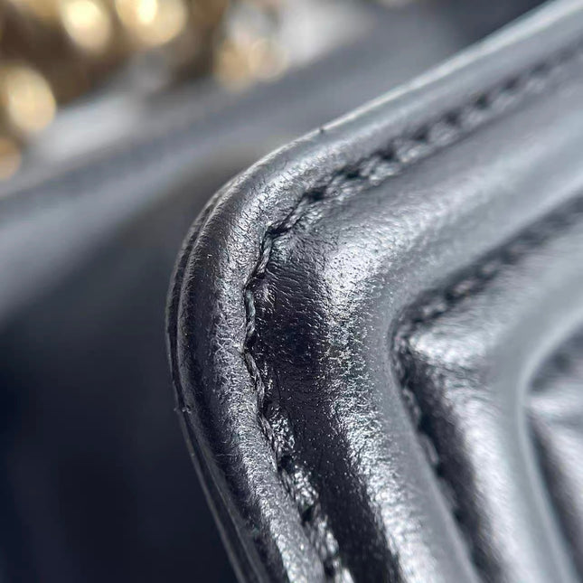 Chanel Le Boy Small Black Lambskin Leather Antiqued Gold Hardware