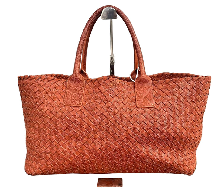 Bottega Veneta Cabat Tote Burnt Metallic Orange Intrecciato Leather 40cm-Luxbags