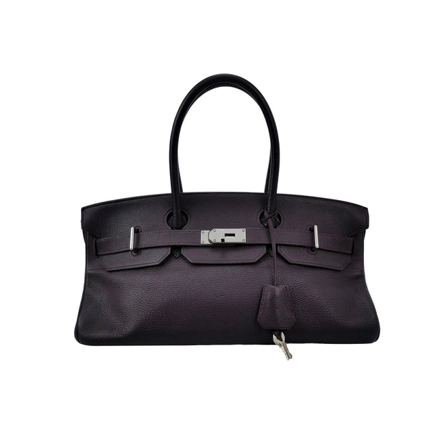 Hermes Shoulder Birkin 42 Togo Leather 59 Raisin Purple Palladium Hardware 2006-Luxbags