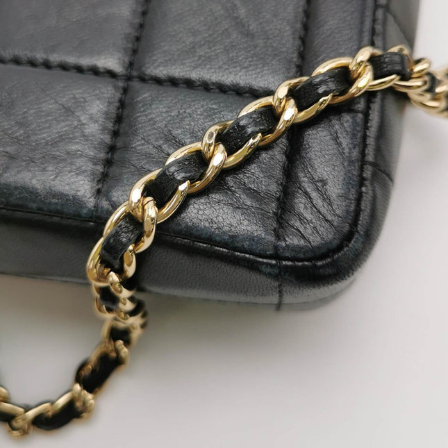 Chanel East West Chocolate Bar Black Leather