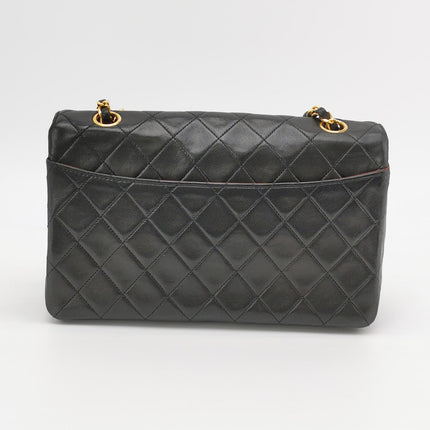 Chanel Classic Flap Vintage 1989 Black Lambskin Leather with 24k Gold Hardware