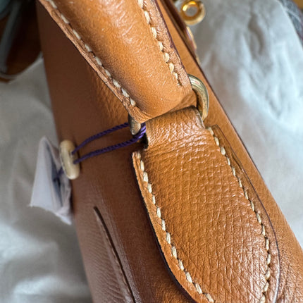 Hermes Kelly 28 Sellier Brown Gold Epsom Leather Gold Hardware 1985