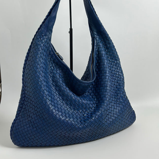 Bottega Veneta Veneta Hobo Navy Leather Bag Maxi 54cm