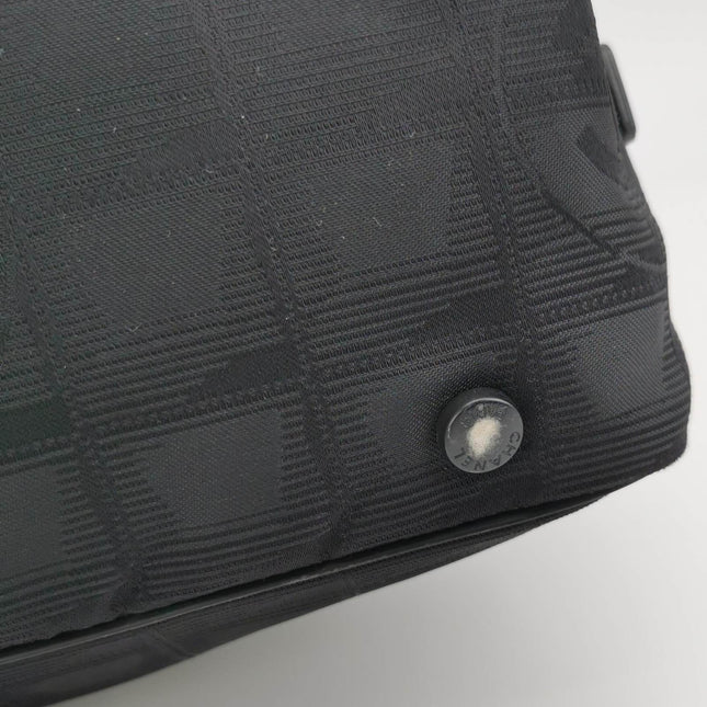 Chanel Travel Line Boston /Bowling Bag 2002 -2003 Black Fabric Shoulder Bag