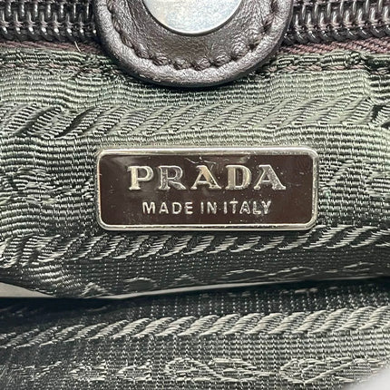 Prada Zebra Print Pony-style Calfskin Leather Brown Shoulder Bag
