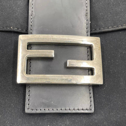 FENDI Baguette Vintage Black Cloth Silver Hardware