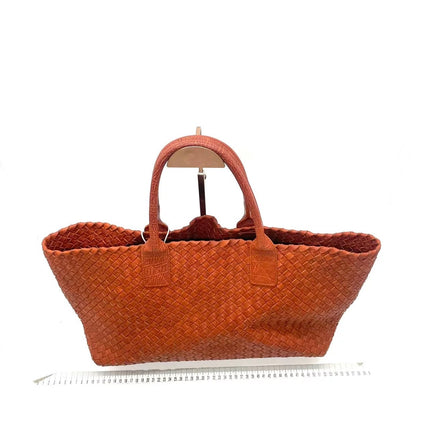 Bottega Veneta Cabat Tote Burnt Metallic Orange Intrecciato Leather 40cm