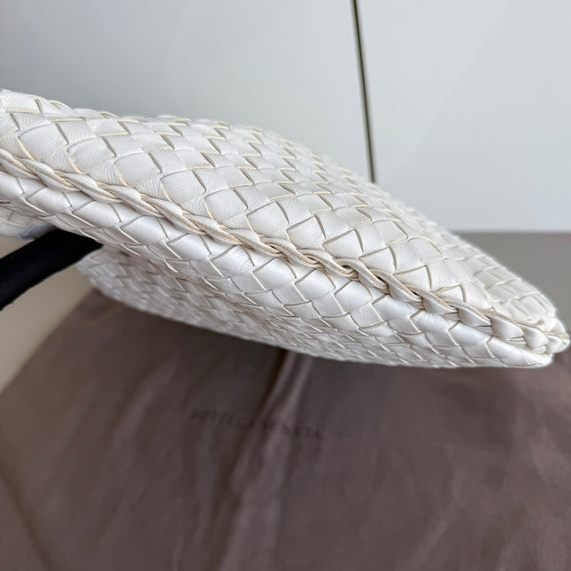 Bottega Veneta Veneta Hobo Intrecciato White Nappa Leather Medium 40cm