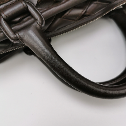 Loewe Amazona 29 in Brown Intrecciato Woven Calfskin Leather Handbag