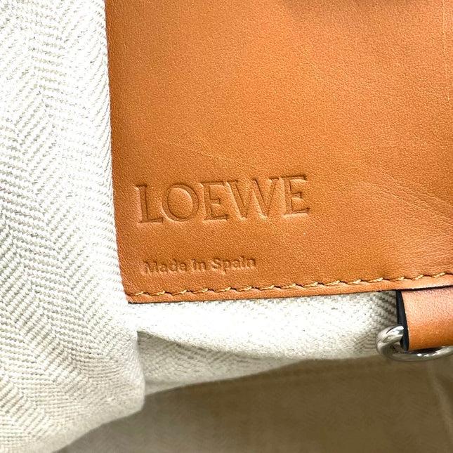 Loewe Hammock Mini Brown Leather Raffia Top Handle Crossbody Bag