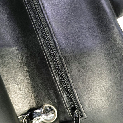 Chanel Classic Flap Medium Black Patent Leather Silver Hardware