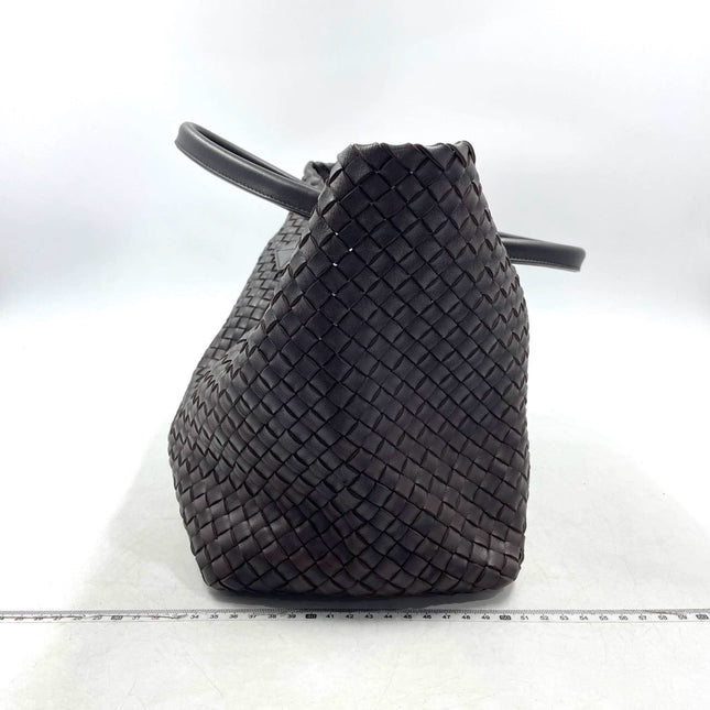Sold Bottega Veneta Cabat Large Intreccio Leather Tote Bag Dark Chocolate Brown with Pouch 40cm