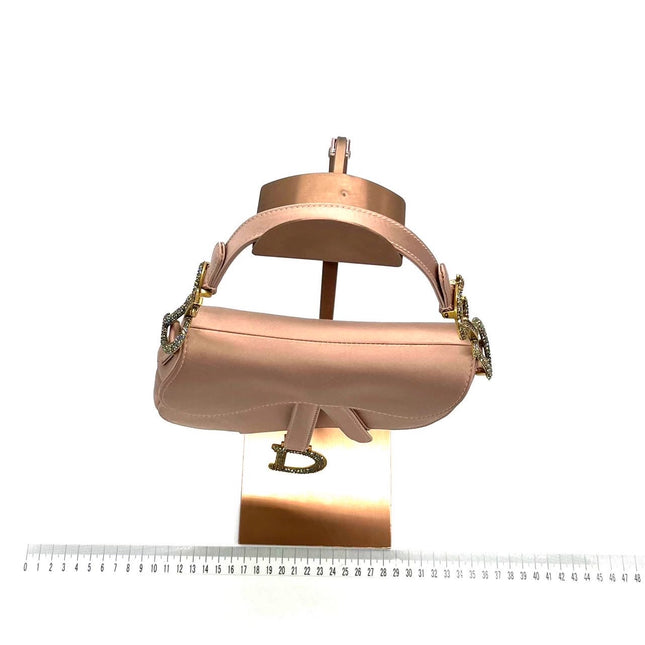 Sold Dior Saddle 2019 Mini Silk Pink with Crystal Embedded Buckles