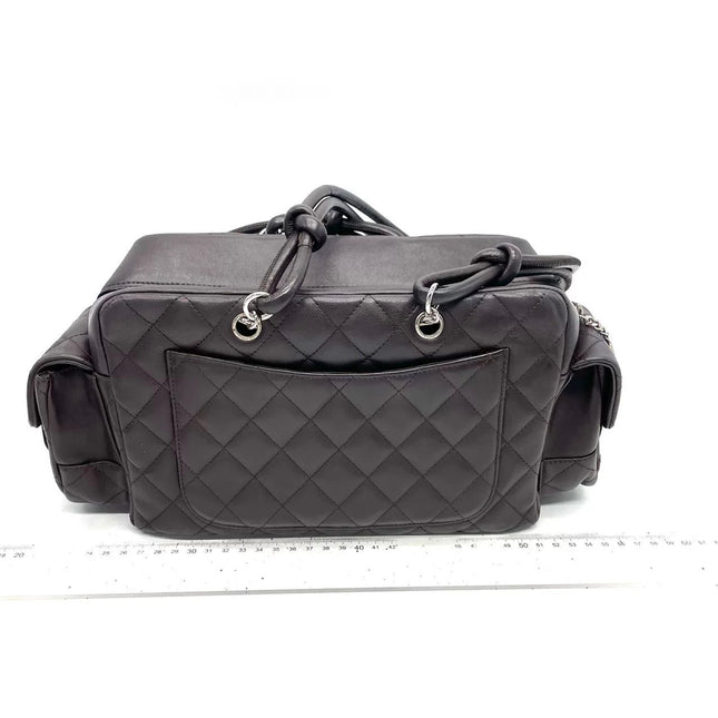 Chanel Cambon Multi-pocket Ligne Reporter Bag Medium Dark Brown Calfskin Leather