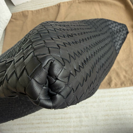 Bottega Veneta Maxi Convertible Tote Bag Hobo Black Leather Two-way Carry 50cm