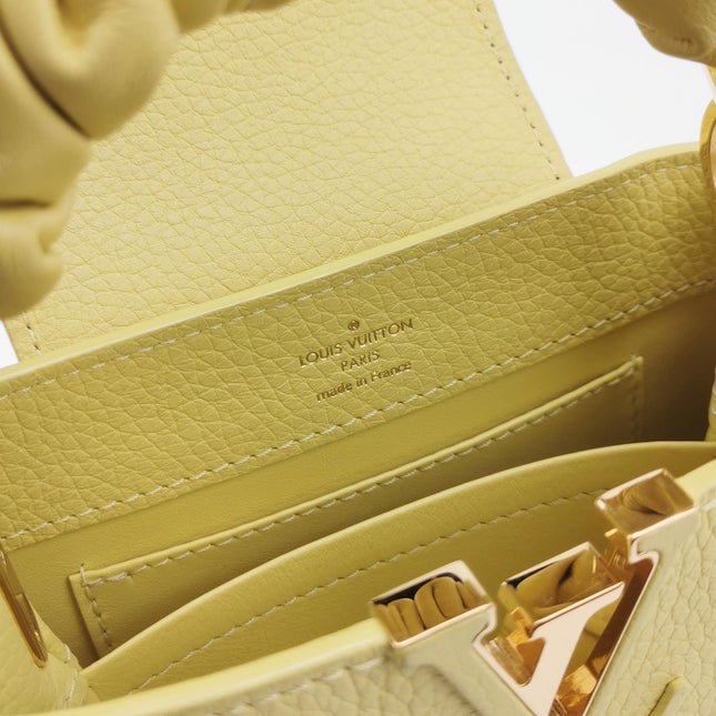 Louis Vuitton Capucines Mini Yellow Leather Crossbody Bag